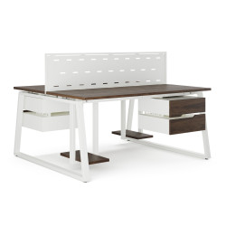Стол офисный Kobor TR/2-80/160 white/charlston