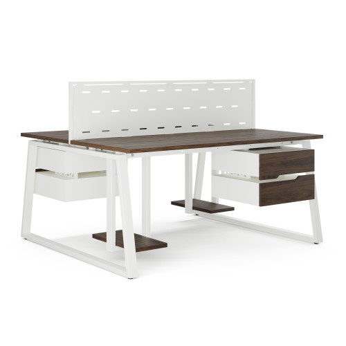 Стол офисный Kobor TR/2-80/160 white/charlston