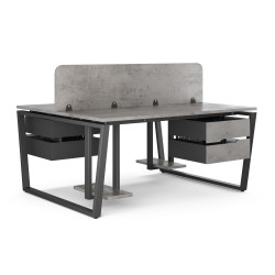 Стол офисный Kobor OTR/2-100/120 black/chicago