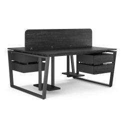 Стол офисный Kobor OTR/2-140/140 black/wood