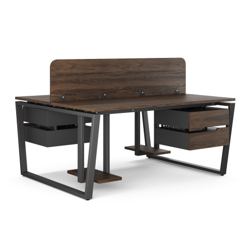 Стол офисный Kobor OTR/2-100/160 black/charlston
