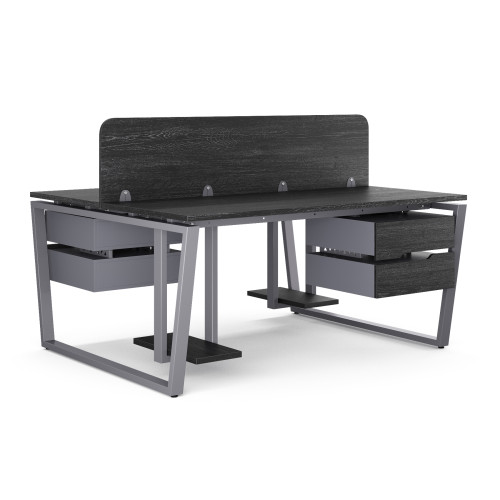 Стол офисный Kobor OTR/2-160/160 graphite/wood