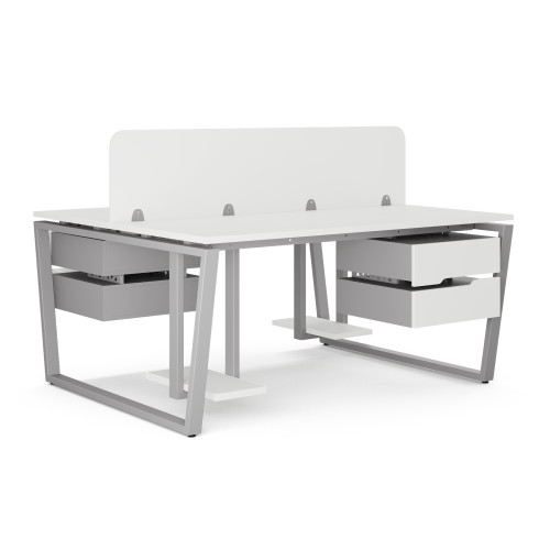 Стол офисный Kobor OTR/2-140/120 aluminum/premium Стол офисный Kobor OTR/2-140/120 aluminum/premium