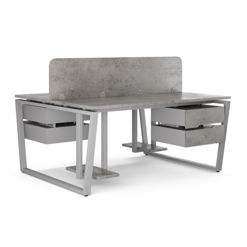 Стол офисный Kobor OTR/2-160/140 aluminum/chicago Стол офисный Kobor OTR/2-160/140 aluminum/chicago