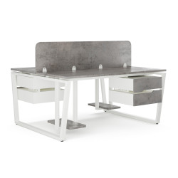 Стол офисный Kobor OTR/2-180/160 white/chicago