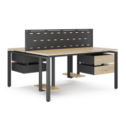 Стол офисный Kobor P/2-80/160 black/natural