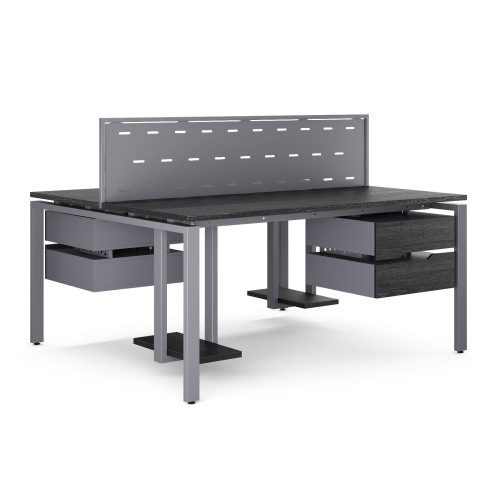Стол офисный Kobor P/2-100/120 graphite/wood Стол офисный Kobor P/2-100/120 graphite/wood