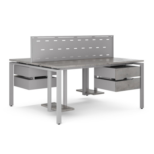 Стол офисный Kobor P/2-120/140 aluminum/chicago Стол офисный Kobor P/2-120/140 aluminum/chicago
