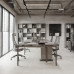 Стол офисный Kobor P/2-180/140 aluminum/chicago Стол офисный Kobor P/2-180/140 aluminum/chicago