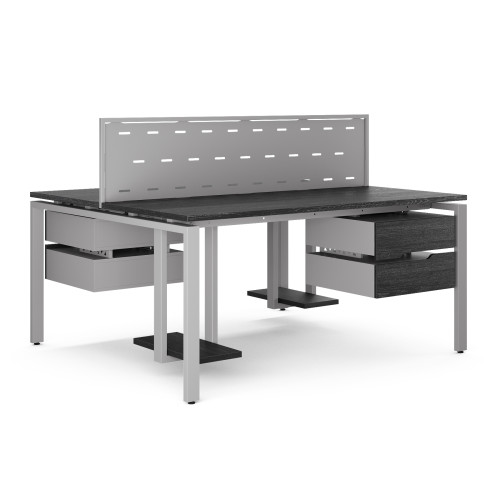 Стол офисный Kobor P/2-160/160 aluminum/wood Стол офисный Kobor P/2-160/160 aluminum/wood