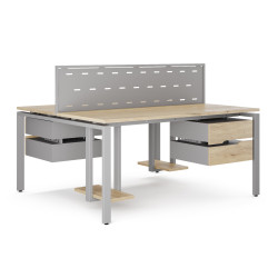 Стол офисный Kobor P/2-80/120 aluminum/natural Стол офисный Kobor P/2-80/120 aluminum/natural