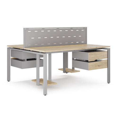 Стол офисный Kobor P/2-80/140 aluminum/natural Стол офисный Kobor P/2-80/140 aluminum/natural