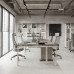 Стол офисный Kobor P/2-140/160 white/chicago Стол офисный Kobor P/2-140/160 white/chicago