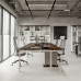 Стол офисный Kobor P/2-120/140 white/charlston