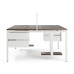 Стол офисный Kobor P/2-160/160 white/charlston