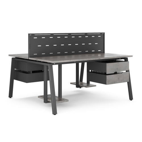 Стол офисный Kobor A/2-80/160 black/chicago