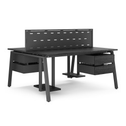 Стол офисный Kobor A/2-100/120 black/wood