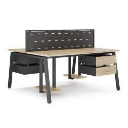 Стол офисный Kobor A/2-100/120 black/natural
