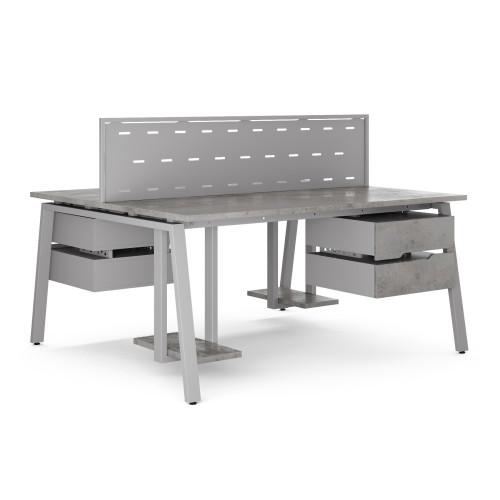 Стол офисный Kobor A/2-100/160 aluminum/chicago