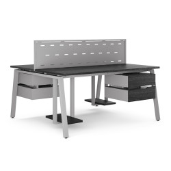 Стол офисный Kobor A/2-100/160 aluminum/wood