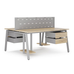 Стол офисный Kobor A/2-100/120 aluminum/natural