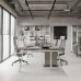 Стол офисный Kobor A/2-160/140 white/chicago
