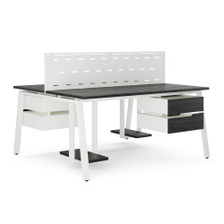 Стол офисный Kobor A/2-120/120 white/wood