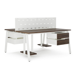 Стол офисный Kobor A/2-100/120 white/charlston