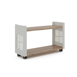 Стеллаж мобильный Kobor SМ2-90/30 white/natural