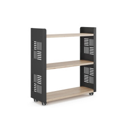 Стеллаж мобильный Kobor SM3-90/30 black/natural Стеллаж мобильный Kobor SM3-90/30 black/natural