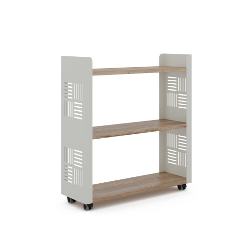 Стеллаж мобильный Kobor SM3-90/30 white/natural Стеллаж мобильный Kobor SM3-90/30 white/natural