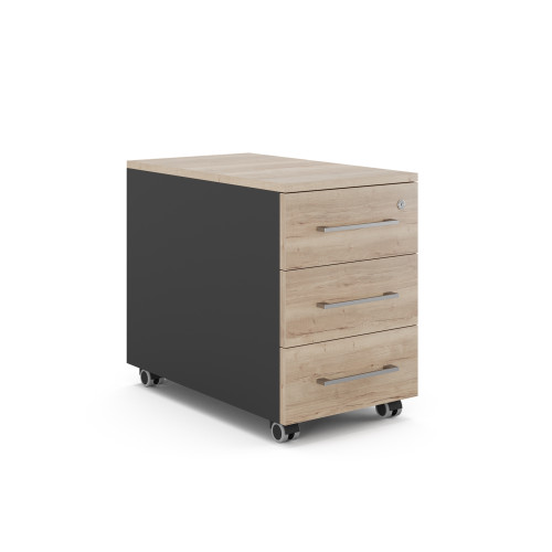 Тумба мобильная Kobor TМ3-40/70 black/natural Тумба мобильная Kobor TМ3-40/70 black/natural