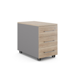 Тумба мобильная Kobor TМ3-40/50 aluminum/natural