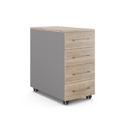 Тумба мобильная Kobor TМ4-40/50 aluminum/natural