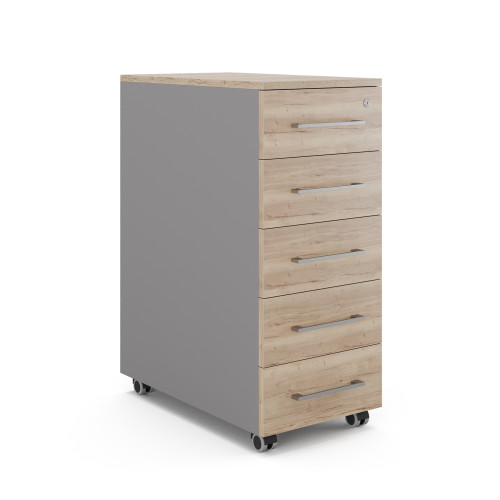 Тумба мобильная Kobor TМ5-40/60 aluminum/natural Тумба мобильная Kobor TМ5-40/60 aluminum/natural