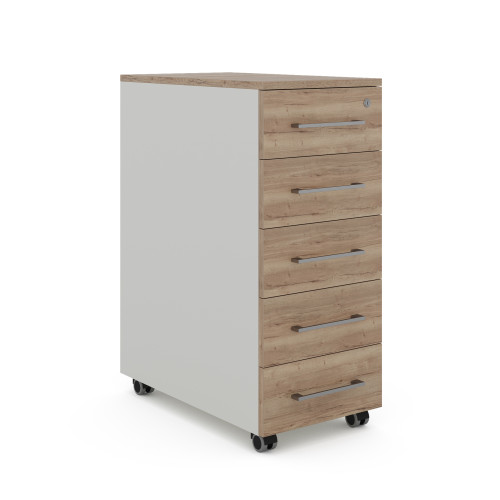Тумба мобильная Kobor TМ5-40/60 white/natural