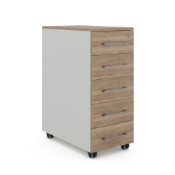 Тумба мобильная Kobor TМ5-40/80 white/natural Тумба мобильная Kobor TМ5-40/80 white/natural