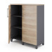 Шкаф распашной Kobor HR/3-90/60/M graphite/natural Шкаф распашной Kobor HR/3-90/60/M graphite/natural