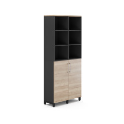 Шкаф распашной Kobor HR/3/3-90/40/M black/natural