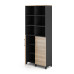 Шкаф распашной Kobor HR/3/3-90/60/M black/natural Шкаф распашной Kobor HR/3/3-90/60/M black/natural