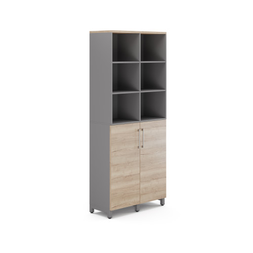 Шкаф распашной Kobor HR/3/3-90/40/M aluminum/natural Шкаф распашной Kobor HR/3/3-90/40/M aluminum/natural