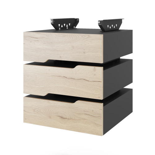 Тумба подвесная на 3 ящика Kobor T-3 black/natural