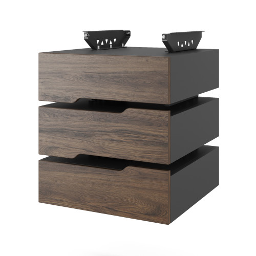 Тумба подвесная на 3 ящика Kobor T-3 black/charlston Тумба подвесная на 3 ящика Kobor T-3 black/charlston
