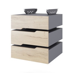 Тумба подвесная на 3 ящика Kobor T-3 graphite/natural Тумба подвесная на 3 ящика Kobor T-3 graphite/natural