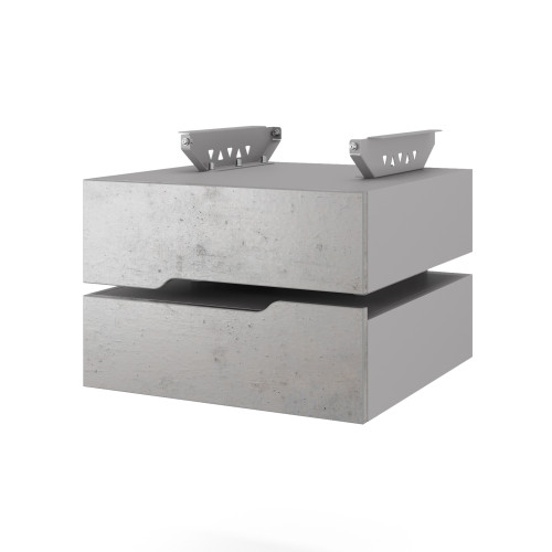 Тумба подвесная на 2 ящика Kobor T-2 aluminum/chicago Тумба подвесная на 2 ящика Kobor T-2 aluminum/chicago