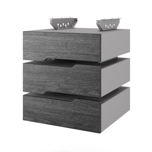 Тумба подвесная на 3 ящика Kobor T-3 aluminum/wood Тумба подвесная на 3 ящика Kobor T-3 aluminum/wood
