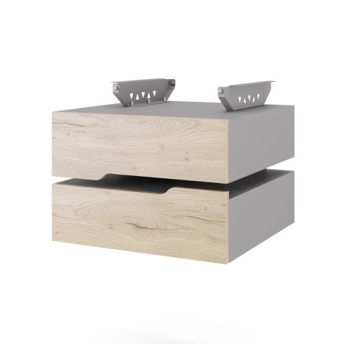 Тумба подвесная на 2 ящика Kobor T-2 aluminum/natural Тумба подвесная на 2 ящика Kobor T-2 aluminum/natural