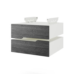 Тумба подвесная на 2 ящика Kobor T-2 white/wood