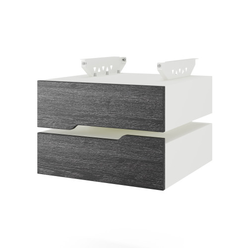 Тумба подвесная на 2 ящика Kobor T-2 white/wood