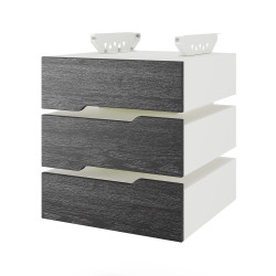 Тумба подвесная на 3 ящика Kobor T-3 white/wood Тумба подвесная на 3 ящика Kobor T-3 white/wood